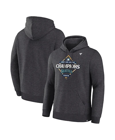 Fanatics Men's Heather Charcoal Seattle Mariners 2025 American League Champions Locker Room Hoodie