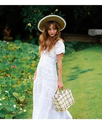 BrunnaCo Loretta Linen Jute Hat in Off White