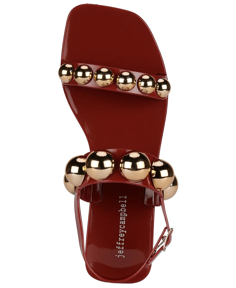 Jeffrey Campbell Women's Gum-Drop Studded Flat Jelly Sandals