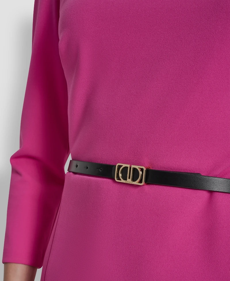 Dkny Petite Asymmetrical Neck 3/4-Length Dress