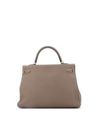 Pre-Owned HERMES Kelly 35 Handbag Grey Togo with Palladium Hardware