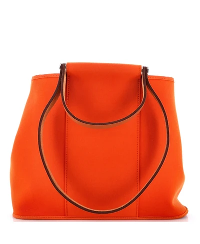 Pre-Owned Hermes 32 Cabag Handbag Toile and Leather