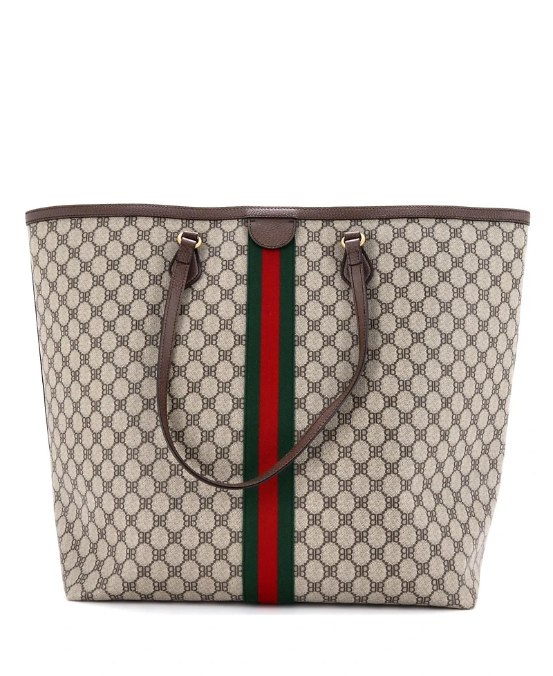 Pre-Owned Balenciaga Large x Gucci The Hacker Project Tote Graffiti Bb Coated Canvas