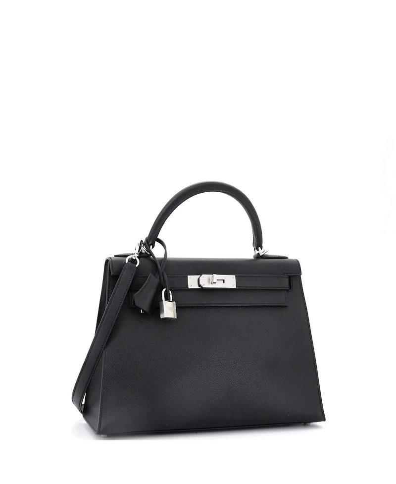 Pre-Owned Hermes Kelly Handbag Epsom with Palladium Hardware