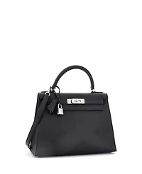 Pre-Owned Hermes Kelly Handbag Epsom with Palladium Hardware