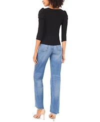 Sam & Jess Petite Mutton Sleeve Pull-On Top