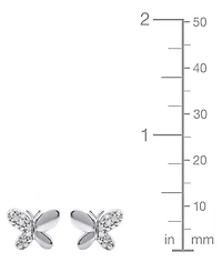 Macy's Diamond Butterfly Earrings (1/10 ct. t.w.) in Sterling Silver (also in 14K Gold-Plated Sterling Silver)
