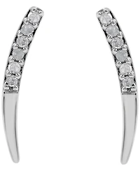 Macy's Diamond Curve Earrings (1/10 ct. t.w.) in Sterling Silver