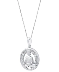 Macy's Diamond Buddha Pendant Necklace (1/10 ct. t.w.) in Sterling Silver