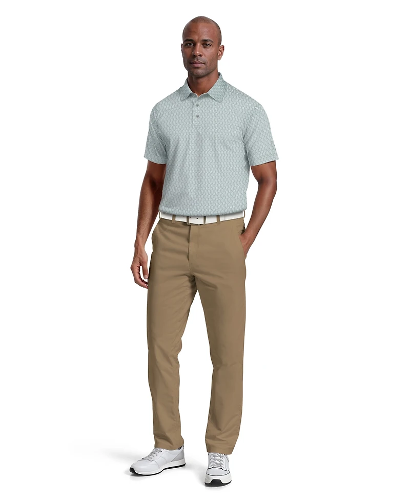 Pga Tour Men's All-Over Micro Jacquard Short-Sleeve Golf Polo Shirt