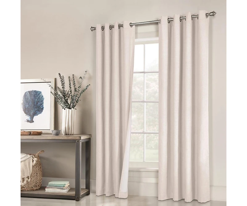 Thermalogic Ventura Triple Pass Foamback Blackout Top Panel With 8 Metal Grommets - 104x84", White