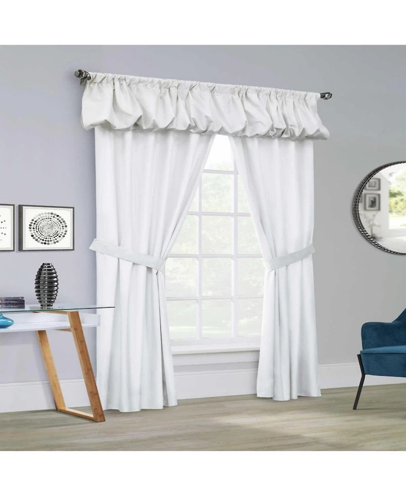 Commonwealth Prescott Rod Pocket Dressing Window Curtain Panel Set - 80x63", White