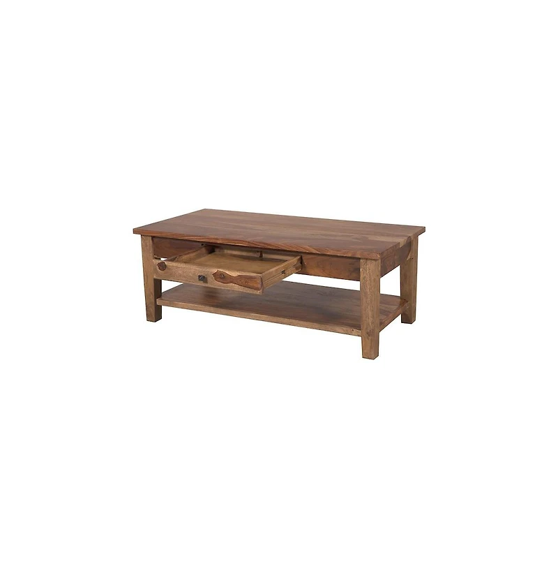 Porter Designs Taos Solid Sheesham Wood Coffee Table, Brown