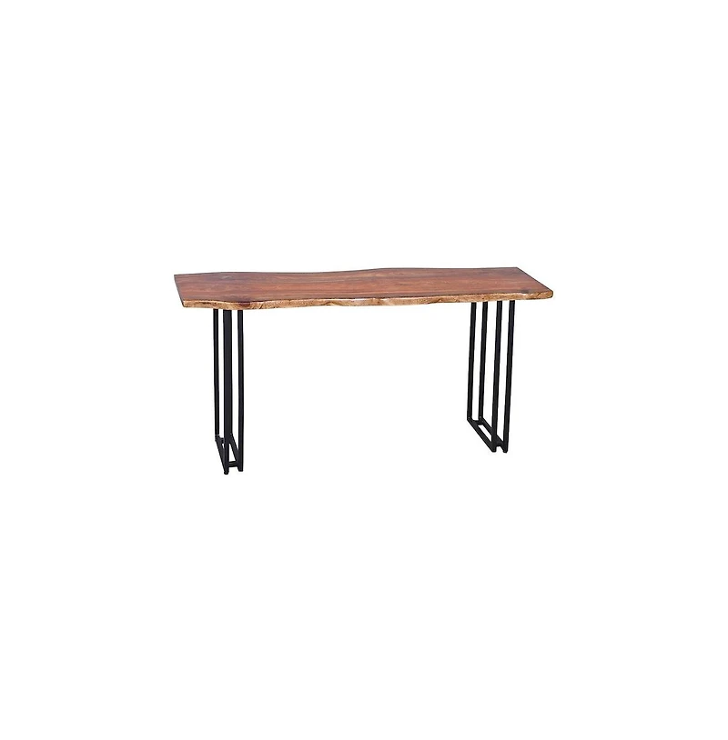 Porter Designs Manzanita Live Edge Solid Sheesham Wood Console Table, Brown