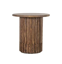 Bixby Solid Red Oak Wood End Table, Brown