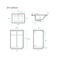 Swiss Madison St. Tropez 24" Freestanding Bathroom Vanity in Oak with Sink Top