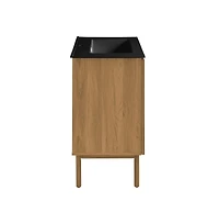 Swiss MadisonClasse 24" Freestanding Bathroom Vanity in Golden Oak with Black Sink Top