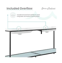 Swiss Madison 72 Double, Freestanding, Open Shelf, Matte Black Metal Frame Bathroom Vanity