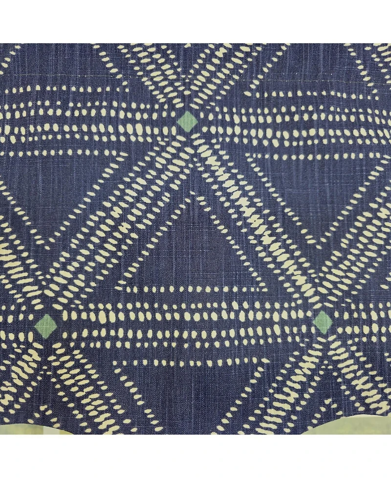 Rlf Home 100% Cotton Zircon Regal With Poly/Cotton Ivory lining Rod Pocket Valance 50" x 16" Navy