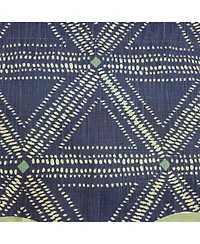 Rlf Home 100% Cotton Zircon Regal With Poly/Cotton Ivory lining Rod Pocket Valance 50" x 16" Navy