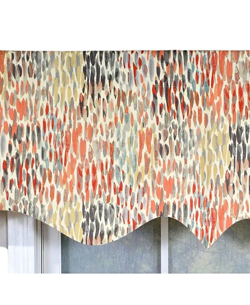 Rlf Home 100% Cotton Dazzle Regal With Poly/Cotton Ivory lining Rod Pocket Valance 50" x 17" Gray