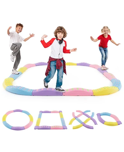 Mecale Colorful Kids Wavy Balance Beam with Textured Surface and Non-slip Foot Pads