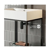 Swiss Madison Pierre 24 Single, Freestanding, Matte Black Metal Frame Bathroom Vanity