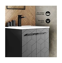 Swiss Madison Annecy 24" Freestanding Bathroom Vanity in Phantom Black with Sink Top