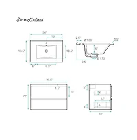 Swiss Madison Liberte 30" Wall-Mounted Bathroom Vanity in Oak with Sink Top