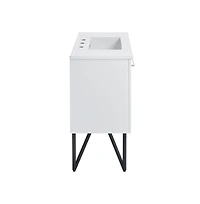 Swiss MadisonAnnecy 36 in. White Bathroom Vanity With White, 3-Hole Ceramic Sink Top