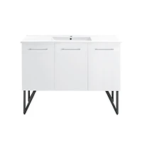 Swiss Madison Annecy 48" Freestanding Bathroom Vanity in White with Sink Top