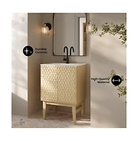 Swiss Madison Bosse 24" Freestanding Bathroom Vanity in Natural Oak with Sink Top