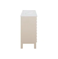 Swiss Madison Cascade in. White Oak Bathroom Vanity With White