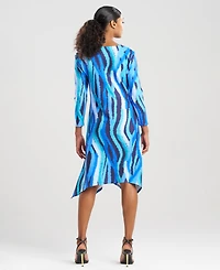 Natori Women's Jagged Swirl V-Neck Knit Dress