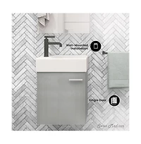 Swiss Madison Colmer 18 Single, Brushed Gray, One Cabinet, Bathroom Vanity
