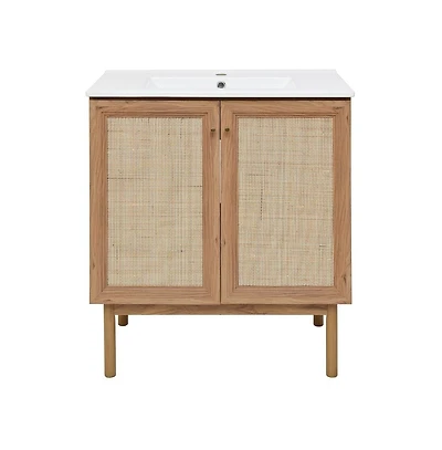 Swiss MadisonClasse 30" Freestanding Bathroom Vanity in Golden Oak with Sink Top