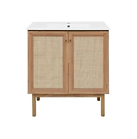 Swiss MadisonClasse 30" Freestanding Bathroom Vanity in Golden Oak with Sink Top