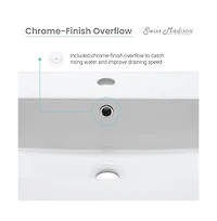 Swiss Madison Cannes 24" Freestanding Bathroom Vanity in White with Sink Top