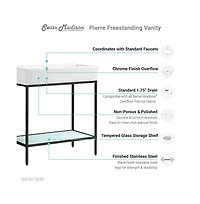 Swiss Madison Pierre 32" Open Shelf Black Frame Freestanding Bathroom Vanity with Sink Top