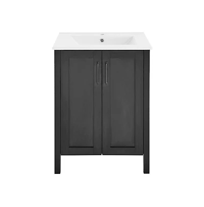 Avallon 24" Freestanding Bathroom Vanity in Black with Sink Top