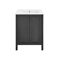 Avallon 24" Freestanding Bathroom Vanity in Black with Sink Top