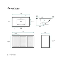 Swiss Madison Classe 48" Wall-Mounted Bathroom Vanity in Brown Oak