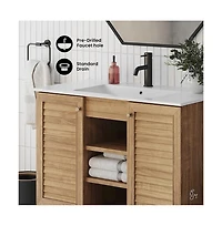 Swiss Madison Bron 36" Freestanding Bathroom Vanity in Golden Oak with Sink Top