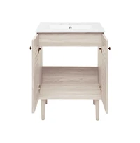 Swiss Madison 24" Freestanding Bathroom Vanity in White Oak with 3-Hole Widespread Sink Top
