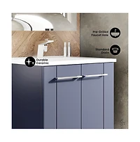 Annecy 24" Freestanding Bathroom Vanity in Purple with Sink Top