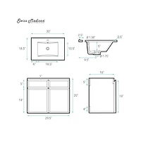 Swiss Madison St. Tropez 30" Wall-Mounted Bathroom Vanity in Natural Oak with Sink Top