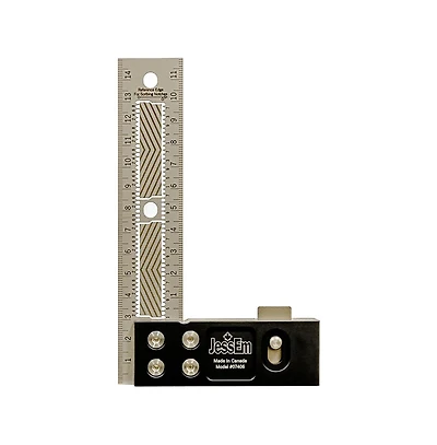 JessEm 07406 150mm Stainless Steel Precision Square Measuring Tool Ruler with Patented Flex Grip and Fade Resistant Markings - Metric