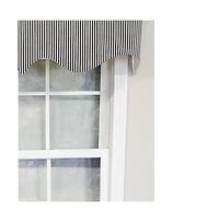 Rlf Home Luxurious Modern Design Classic Mg-Ticking Stripe Regal Style Window Valance 50" x 17" Blue