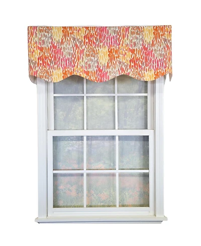 Rlf Home 100% Cotton Dazzle Provance With Poly/Cotton Ivory lining Rod Pocket Valance 50" x 17" Orange