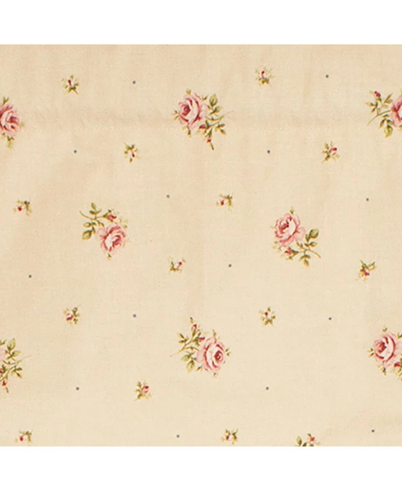 Rlf Home Hillside Corded Cornice 100% Cotton with Fully Lined 3" Rod Pocket Valnance for Windows 50" x 17" Natural